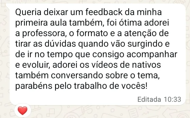 Print de conversa no WhatsApp com Thiago, aluno · inglês