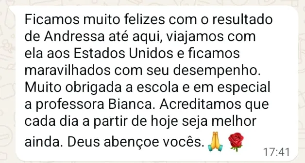Print de conversa no WhatsApp com Vani, mãe da andressa · inglês